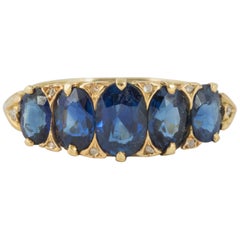 Antique Carved Burma Sapphire Ring