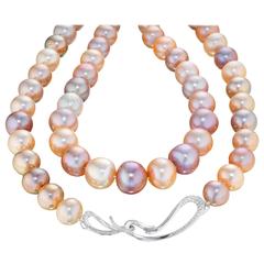 Naomi Sarna Pearl Diamond Gold Necklace