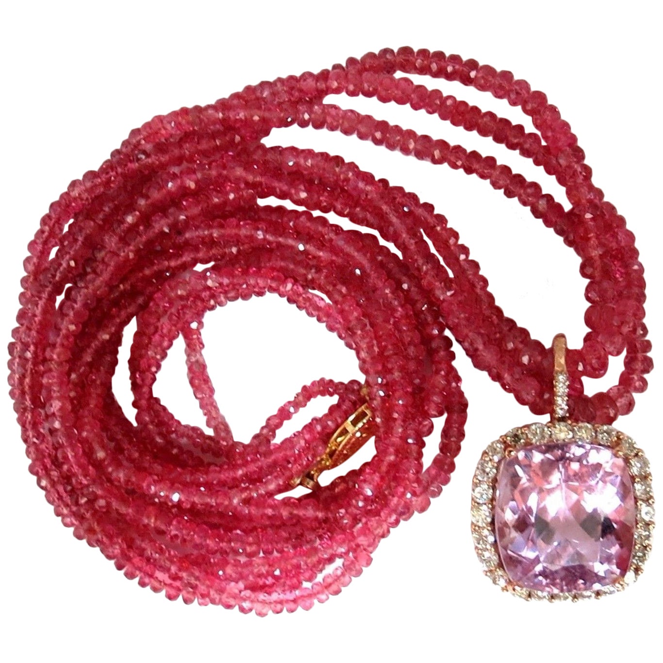 18KT 1.83CT Natural Vivid Pink Sapphire Enhancer and Japanese Pearl