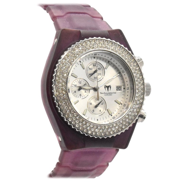 Technomarine Stainless Steel Rhinestone Quartz Chronograph Technomarine Stainless Steel Rhinestone Quartz Chronograph Wrisch For