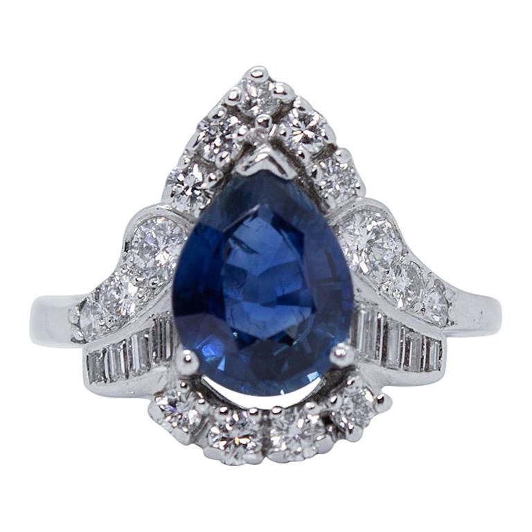 Antique Vintage Estate Platinum Art Deco Sapphire And Diamond Ring Antique Vintage Estate Platinum Art Deco Sapphire And Diamond Ring
