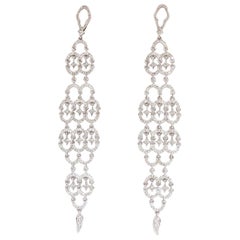 2.30 Carat Natural Diamonds Modern Dangle Long Earrings 14 Karat