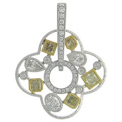 18 Karat White Gold Pendant with Diamonds