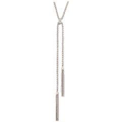 18K White Gold Necklace with Removable Tassels and Clasps