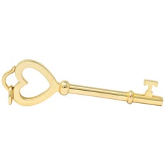 Vintage Tiffany & Co. 18 Karat Yellow Gold Key Pendant