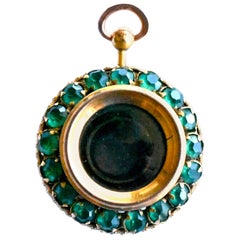 Antique Monocular Pendant with Green Pastes