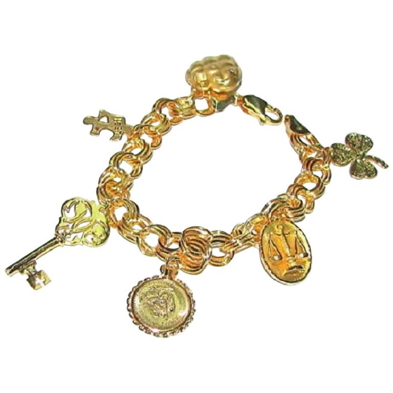 14 Karat Gold Charm Bracelet Key Coin Heart Scale And More For 14 Karat Gold Charm Bracelet Key Coin Heart Scale And More For