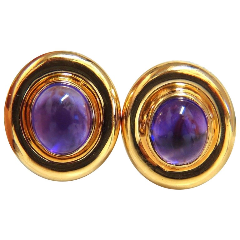 12 00 Natural Amethyst Clip Earrings 14 Karat For At 1stdibs 12 00 Natural Amethyst Clip Earrings 14 Karat For
