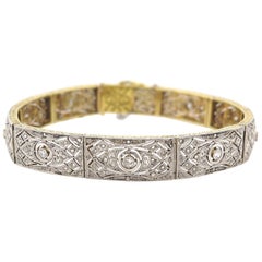 1920s Bracelets 243 For At 1stdibs Art Deco 1920s 18 Carat Yellow Gold And Platinum 1 20 Diamond Bracelet
