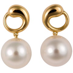 Elsa Peretti for Tiffany & Co. Pearl and Gold Earrings