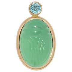 Certified 28.53 Carat Calcite Scarab Rose Gold Pendant