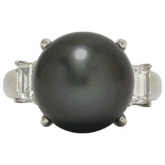 Black Pearl Dome Rings