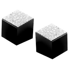 Umrao Diamond and Onyx Trompe i’oeil Ear Clips