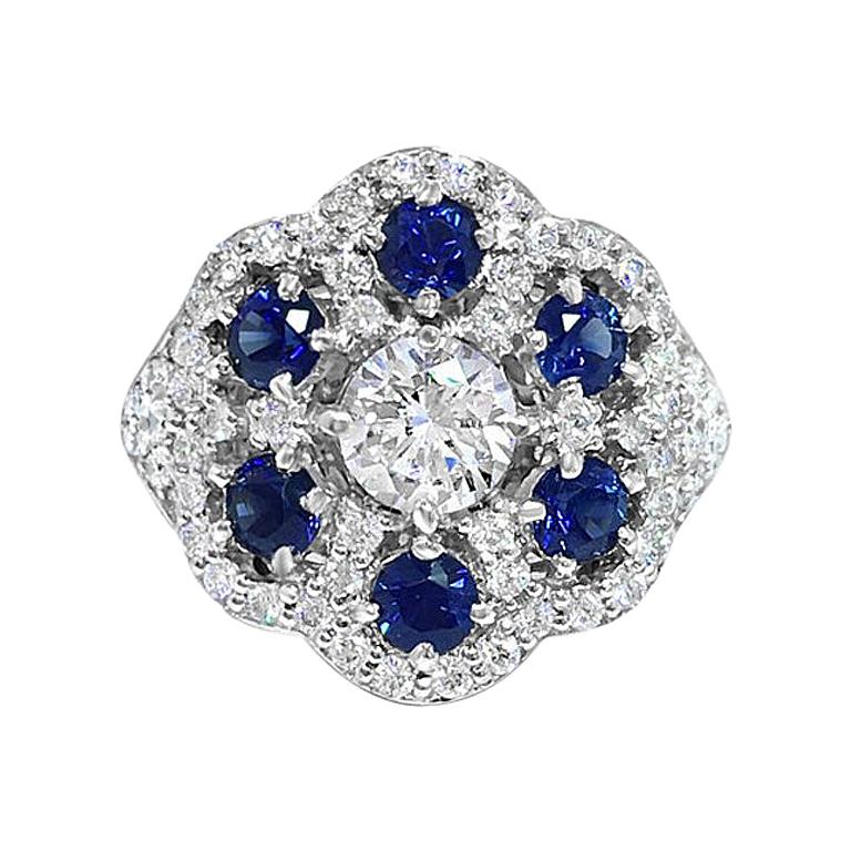 Diamond Lace Sapphire Ring