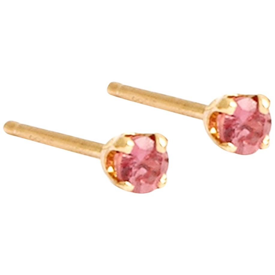 Tiny Pink Sapphire Studs by Allison Bryan, Pair