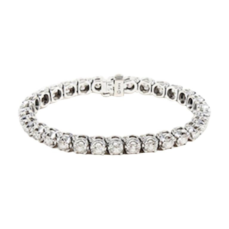 10 Carat White Diamond And Gold Tennis Bracelet For At 10 Carat White Diamond And Gold Tennis Bracelet For