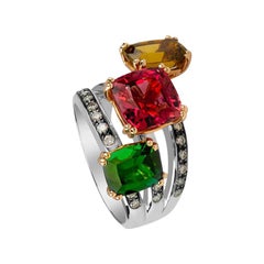 Zorab Creation Tri-Tourmaline Kaleidoscope Ring