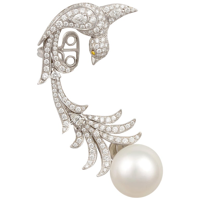 Diamond and pearl ear cuff, 21st century, offered by Ella Gafter 