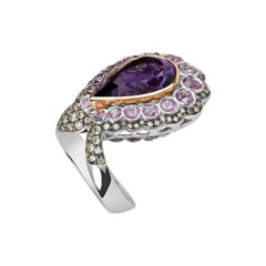 Zorab Creations Amethyst-Quarz 10,58 Karat Großformatiger Ring