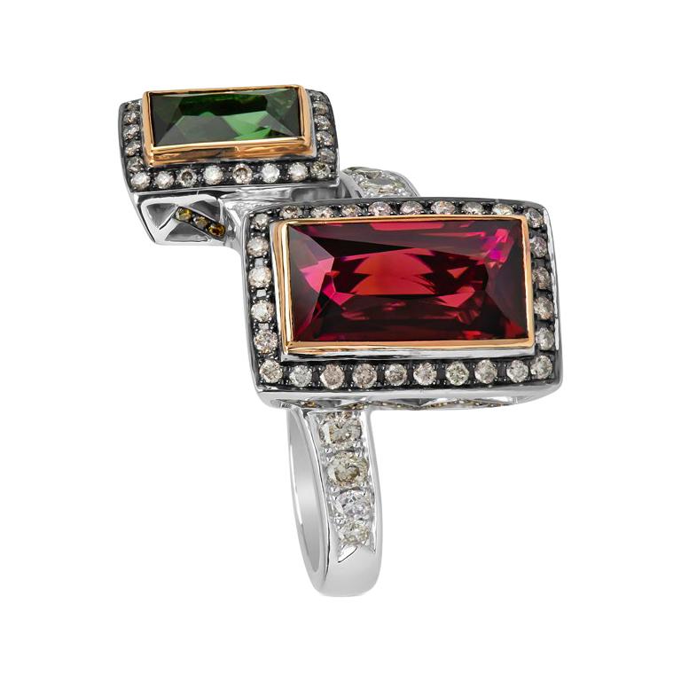 Tourmaline Duplicity Ring For Sale