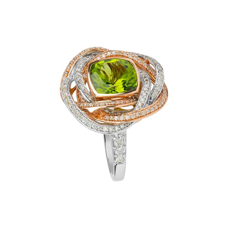 Zorab Creations Peridot Resplendent Rose Ring For Sale