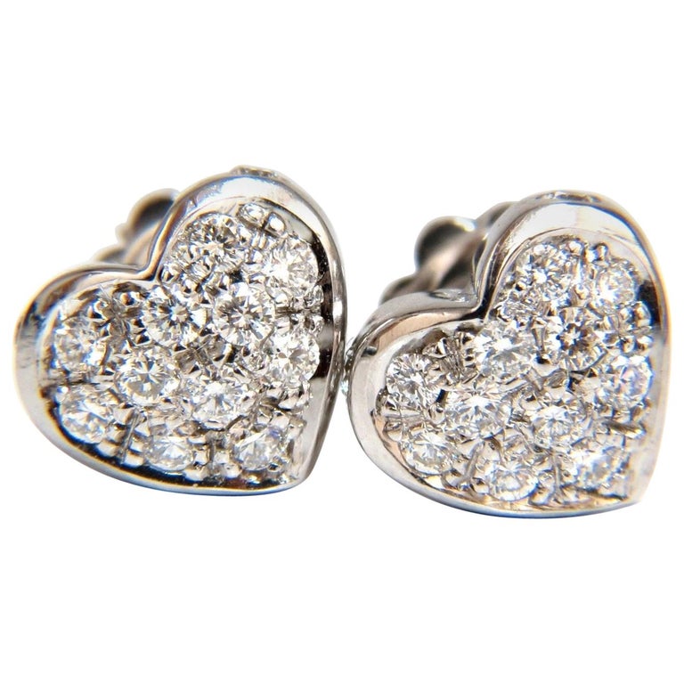 60 Carat Diamonds Heart Cer Earrings 14 Karat Stud For At 60 Carat Diamonds Heart Cer Earrings 14 Karat Stud For