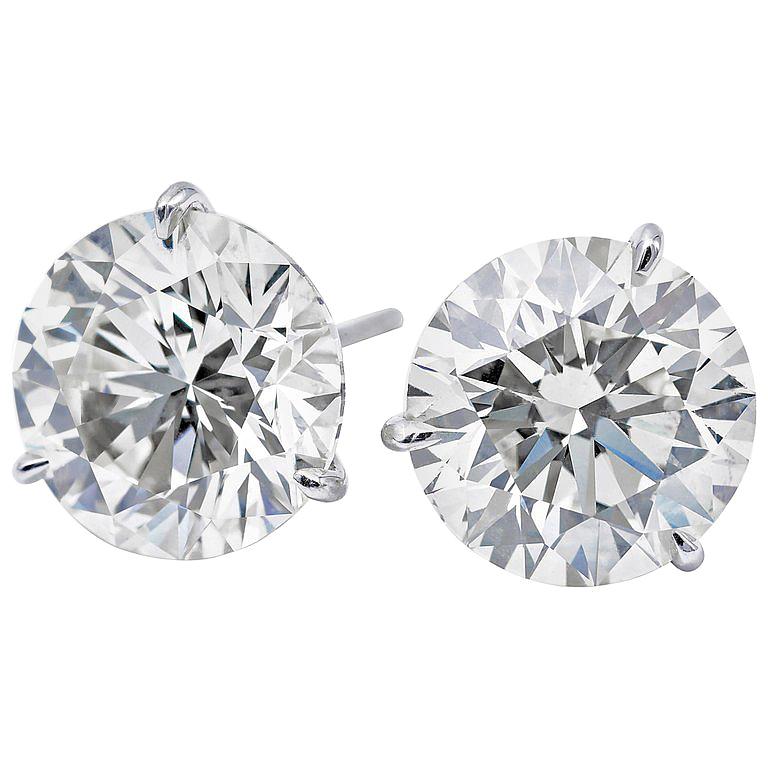 Diamond Stud Earrings, 2.02 Carat GIA Certified, F-G I1-I2