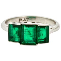Emerald Three-Stone Rings