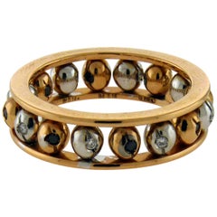 Crivelli 18 Karat Gold Diamond Rolling Balls Ring