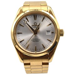Omega Seamaster Aqua Terra Co-Axial 18 Karat Yellow Gold Watch Ref 2102.30.00