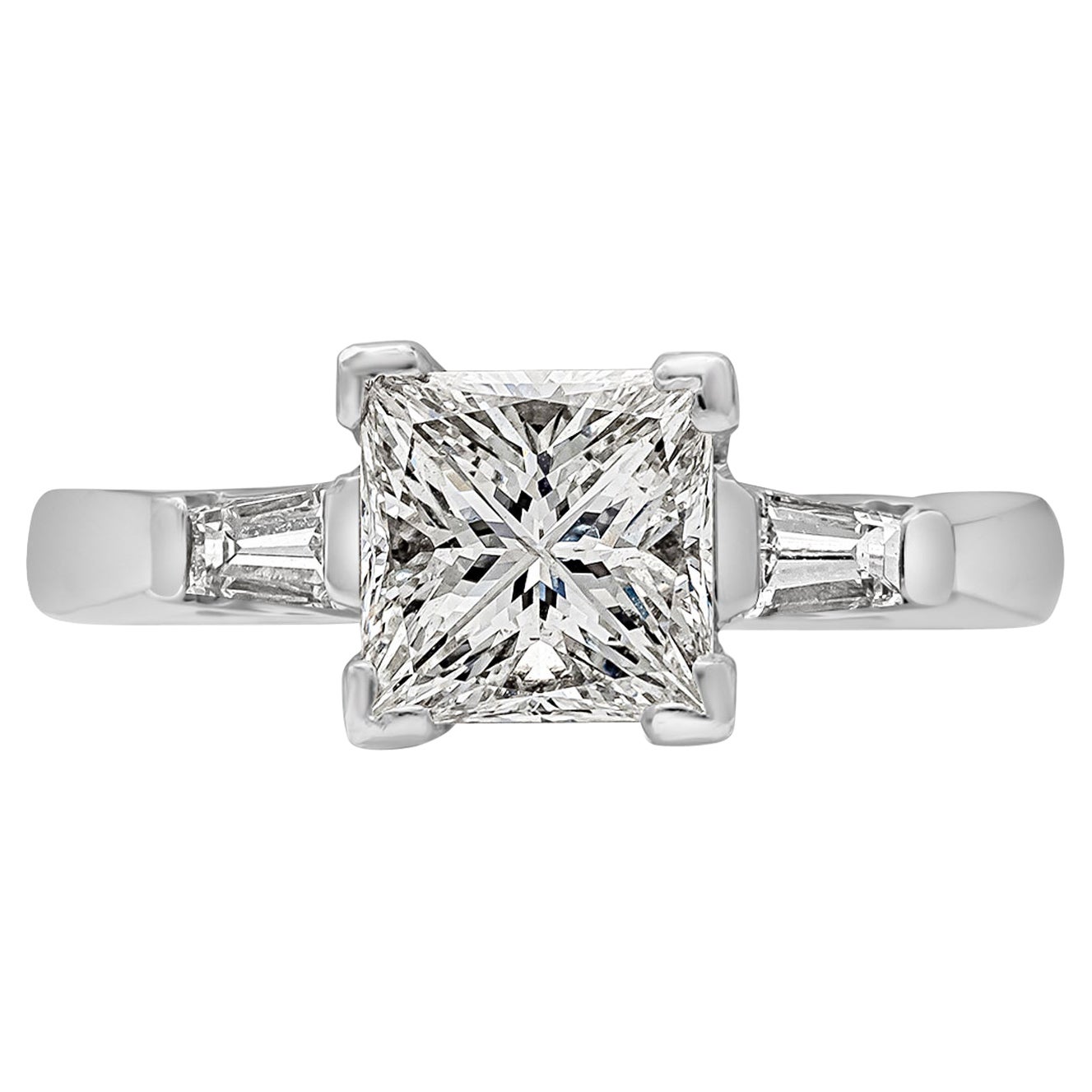 Roman Malakov 1.44 Carats Princess Cut Diamond Three-Stone Engagement Ring