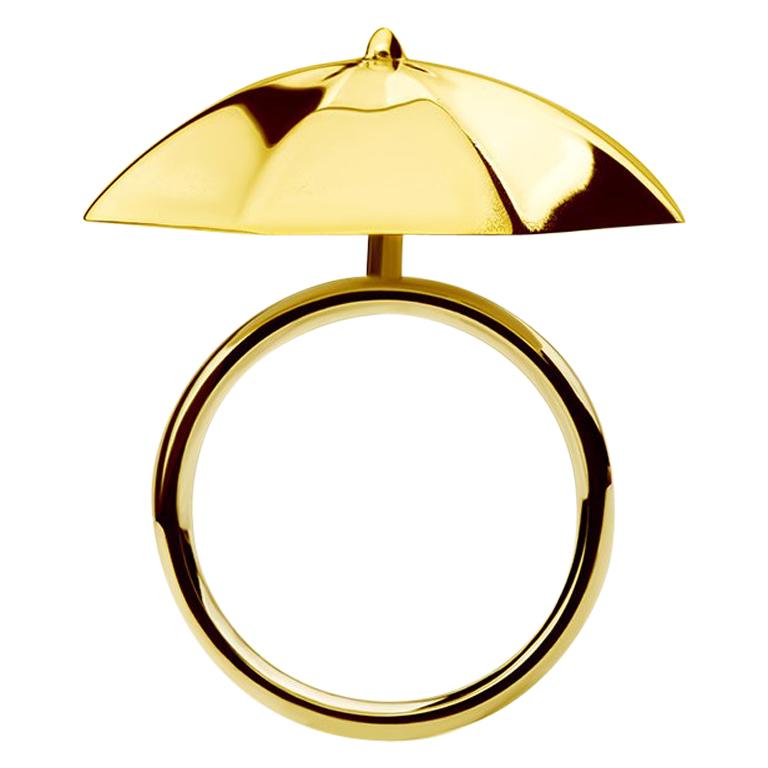 Davide Currado Diamond Gold Umbrella Ring For Sale at 1stdibs