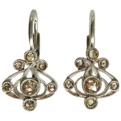 Dalben Light Brown Diamond Gold Pendant Earrings 1