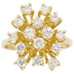 Vintage Diamond Starburst Ring