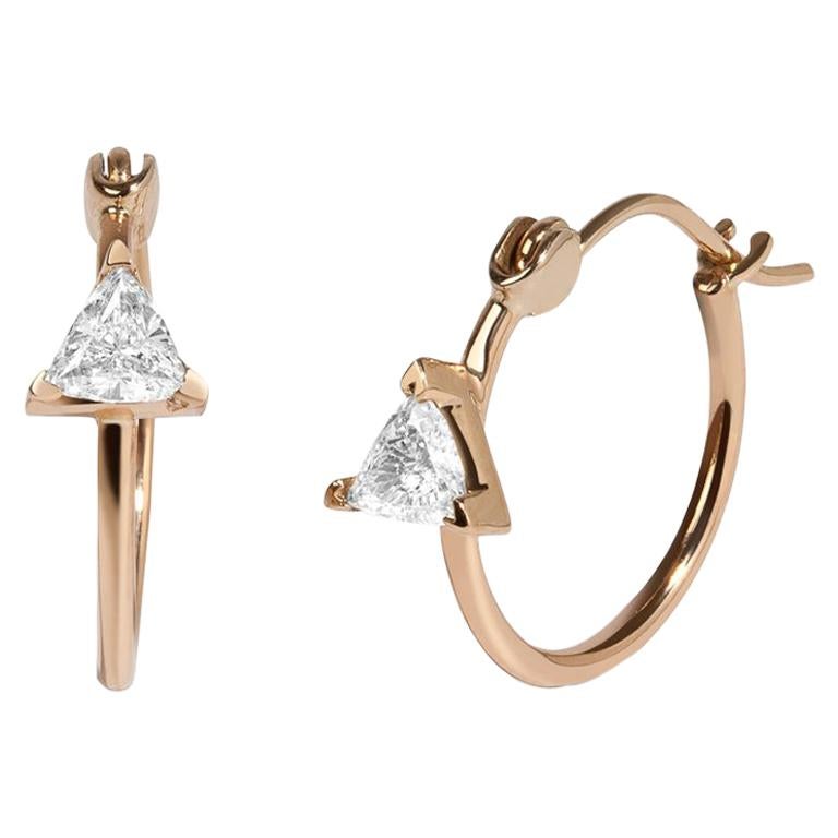 White Trillion Diamond 0 46 Carat 14 Karat Yellow Gold Hoop Earrings White Trillion Diamond 0 46 Carat 14 Karat Yellow Gold Hoop Earrings For