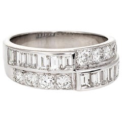 Vintage Diamond Wedding Band 14k White Gold 1.60ctw Estate Bridal Jewelry 7.25