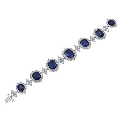 Spectra Fine Jewelry Pulsera de diamantes con zafiro de Ceilán certificado C.Dunaigre