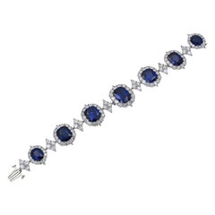 Spectra Fine Jewelry C.Dunaigre zertifiziertes Ceylon-Saphir-Diamant-Armband