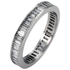 Baguette Diamond Platinum Eternity Band Ring