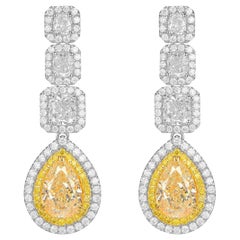 Fancy Yellow Pear Shape Diamond Drop Earrings Fancy Yellow Pear Shape Diamond Drop Earrings
