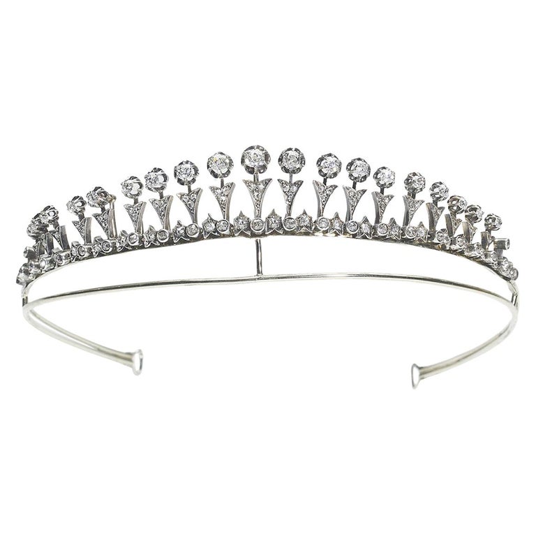 Stunning Diamond and Sapphire Tiara at 1stdibs