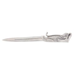 Silver Plated Reclining Elephant Letter Opener by John Landrum Bryant