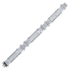Art Deco Diamond Link Lattice Bracelet 20 Carat