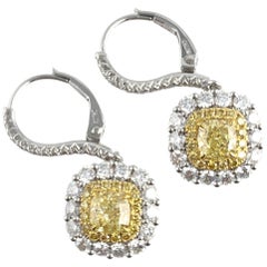 Yellow Diamond Earrings