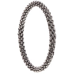 "Trenada" hand-braided sterling silver bangle