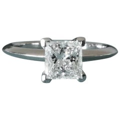 Tiffany & Co. Platinum and Diamond Princess Cut Engagement Ring 1.07 Carat