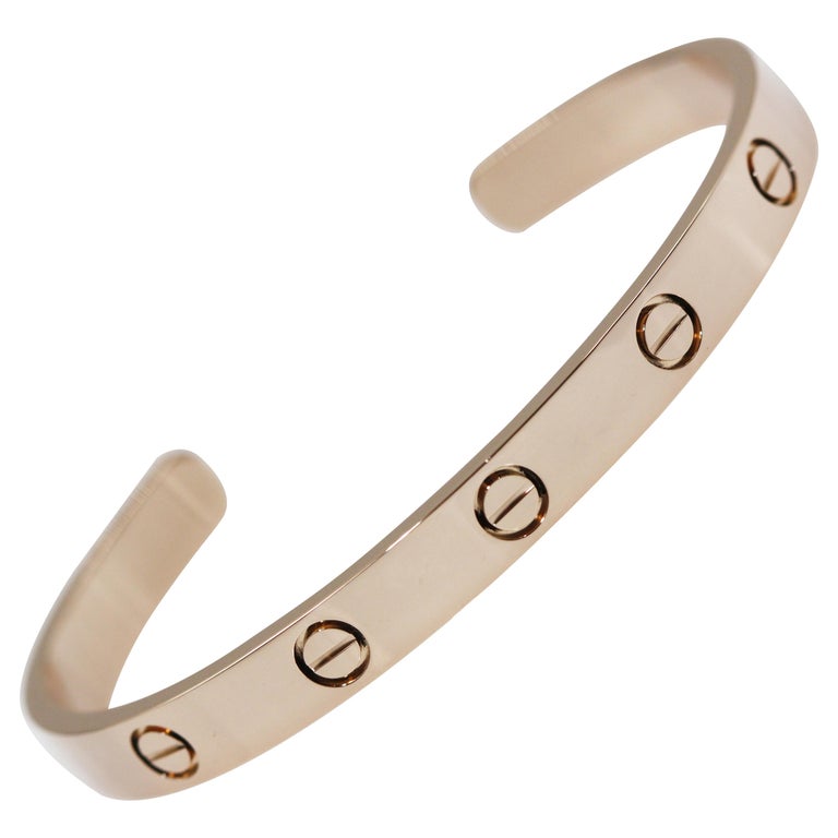 Cartier 18 Karat Rose Gold Love Cuff Bracelet For At 1stdibs Cartier 18 Karat Rose Gold Love Cuff Bracelet For