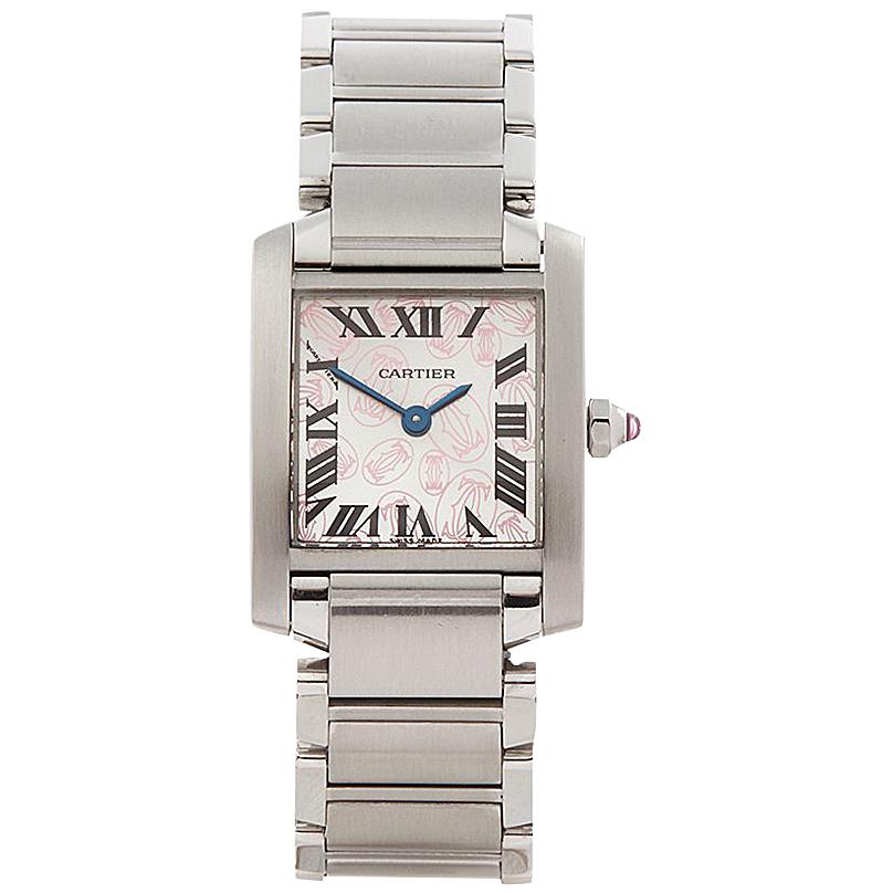 2000's Cartier Tank Francaise Anniversary Stainless Steel Wristwatch