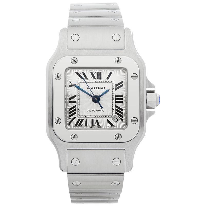 2000s Cartier Santos Galbee Stainless Steel 2423 or W20055D6 Wristwatch