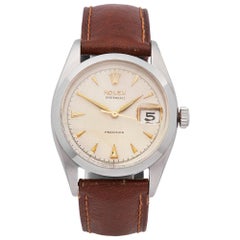 Vintage 1955 Rolex Oysterdate Stainless Steel 6494 Wristwatch